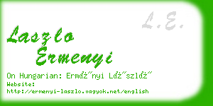 laszlo ermenyi business card
